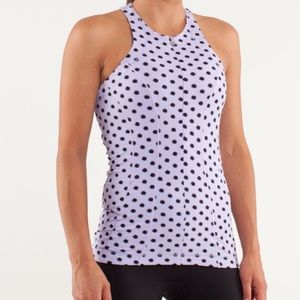 Lululemon Velo Vixen Sleeveless Jersey High Noon Dot Lilac / Black Size 10